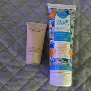 Gucci Bloom lotion and Scentsy Blue Grotto lotion